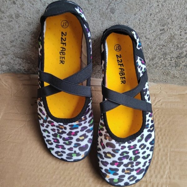 ZZFABER Women Ballet Flat Shoes Minimalist Soft Shoes - Leopardo