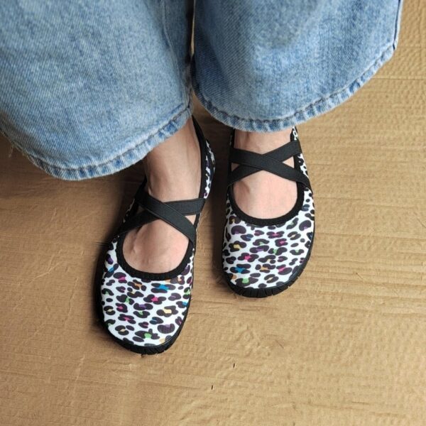 ZZFABER Women Ballet Flat Shoes Minimalist Soft Shoes - Leopardo