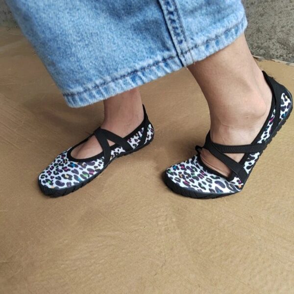 ZZFABER Women Ballet Flat Shoes Minimalist Soft Shoes - Leopardo