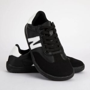 Zapatos casuales de cuero de fibra flexible barefoot ZZFABER - Negro